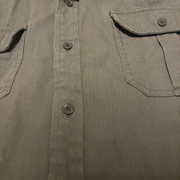 All-Son Military style long sleeve button down large shirt - Picture 2 of 9